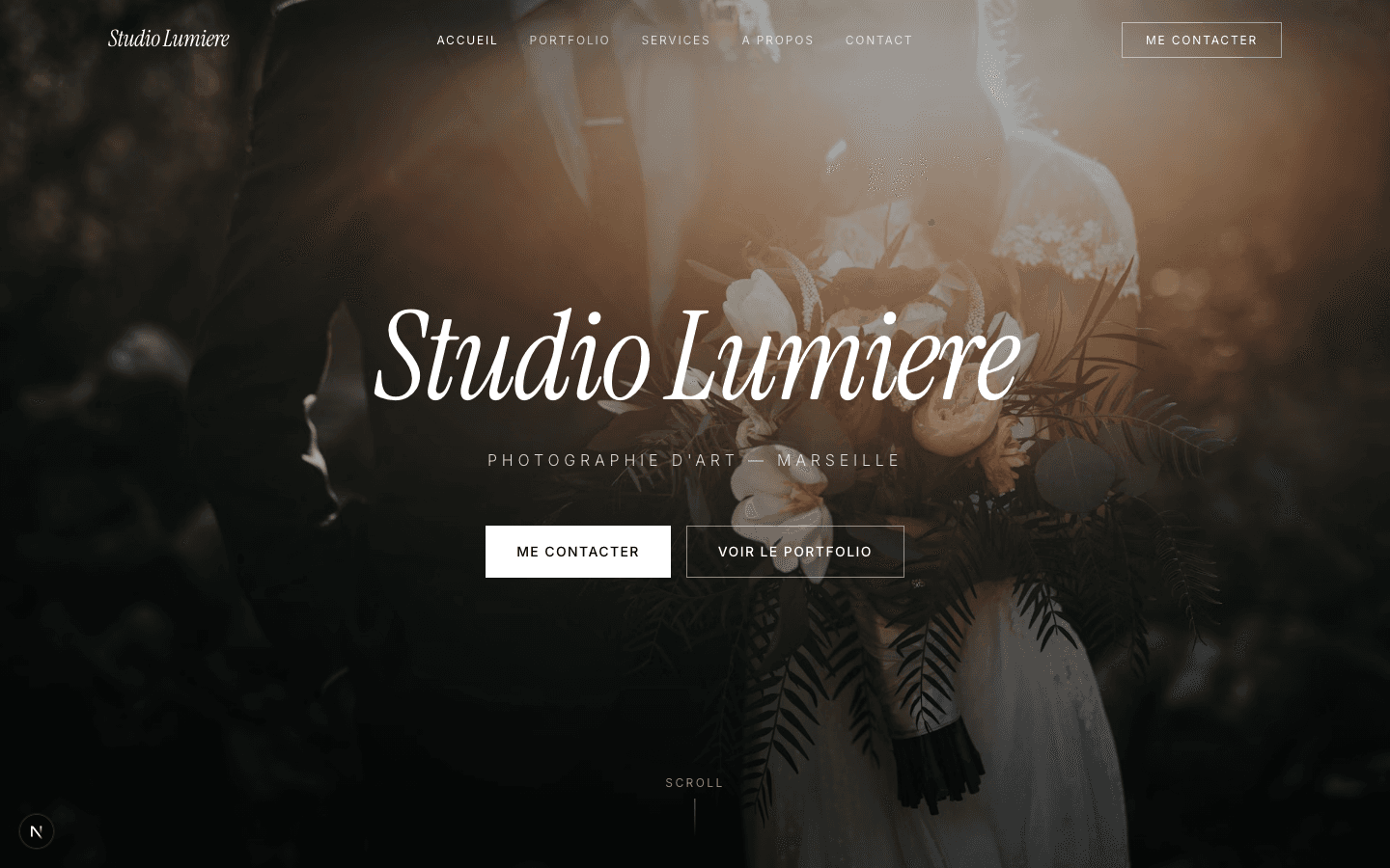 Studio Lumiere — vue desktop
